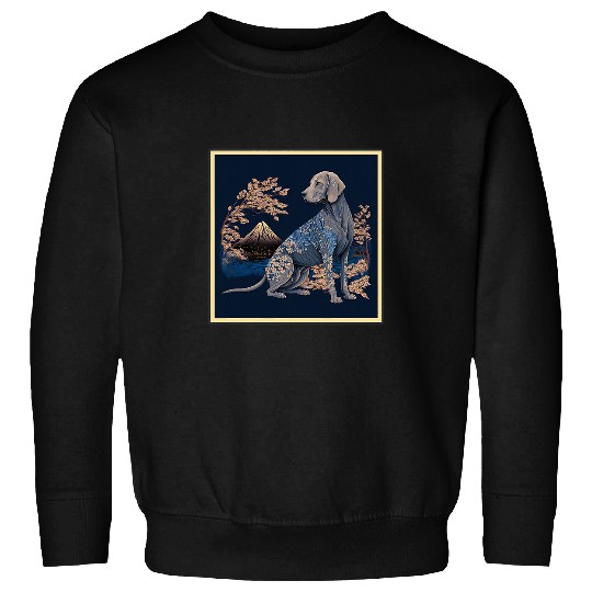 Surrealism Japanese Painting Weimaraner Sweatshirts