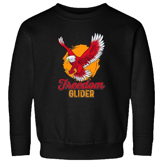 Freedom Glider Funny Bald Eagle Nickname Illustration Outfit Sweatshirts