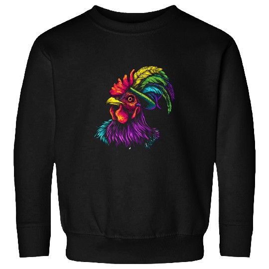 Funny Jester Chicken Beads Mardi Gras Farming Men Women Kids Sweatshirts