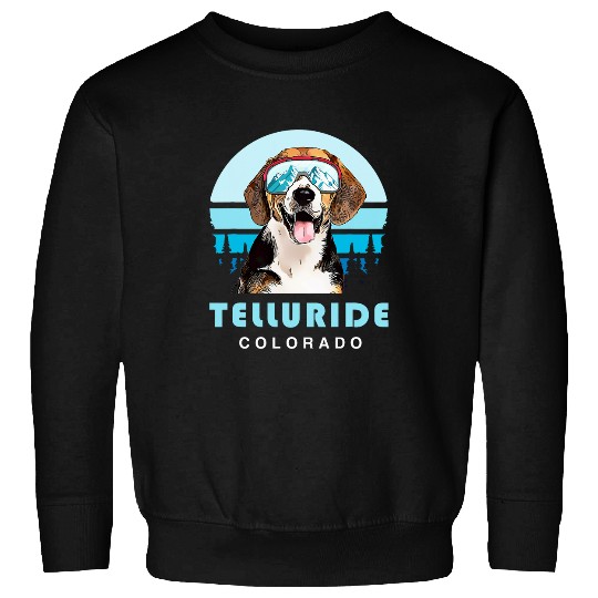 Beagle Winter Skis Telluride Colorado Dog Lover Sweatshirts