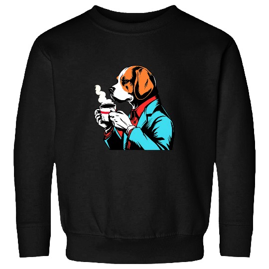 Beagle Coffee Funny Dog Beverage Sweatshirts