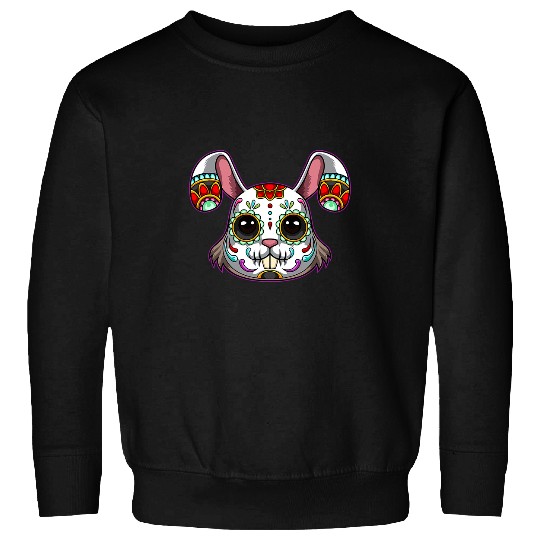 Skeletons Skulls Rabbit Sugar Skulls Funny Day Of The Deads Easter Skull Sweatshirts