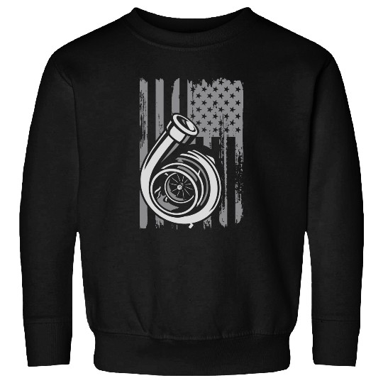 American Turbo Flag July 4th Tuner Car Racing Drifting Lover Sweatshirts