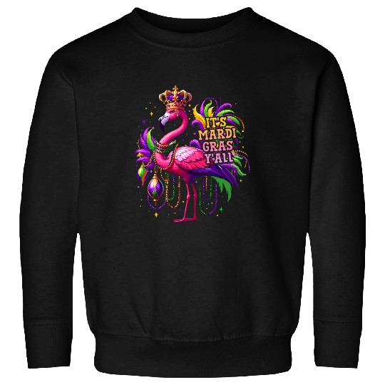 Funny carnivals Party Gift Idea Flamingo Mardi Gras Womens 1 Sweatshirts