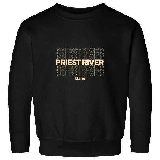 vintages Priest River Idaho Repeating Text Sweatshirts
