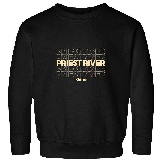 vintages Priest River Idaho Repeating Text Sweatshirts
