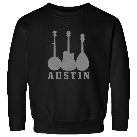Funny Guitar Austin Texas Guitar Player Country Music Blues Folk Banjo Sweatshirts