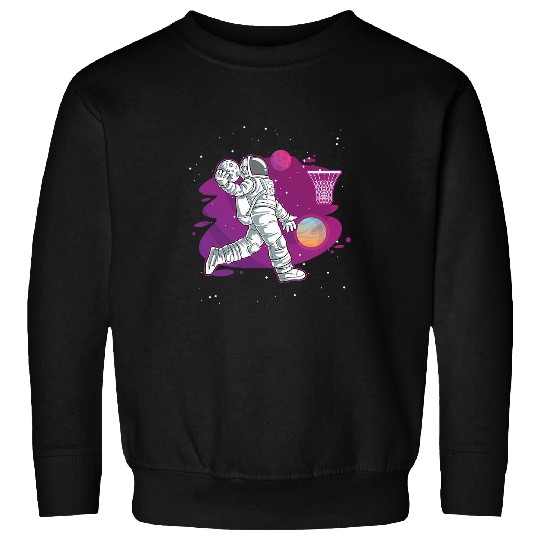 Funny Basketball Astronauts basketball dunking universe gift moon sun Sweatshirts