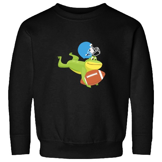 Sport American Football Frog Toad Amphibians Sports Season Funny Frog Sweatshirts