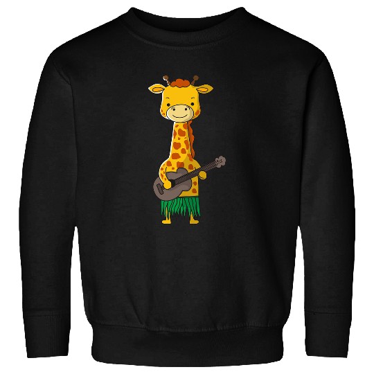 Funny Ukulele Giraffe Gift Ukulele Luau Cute Funny Hawaii Zoo Animal Gift Sweatshirts