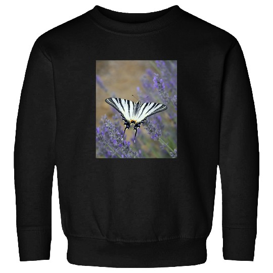 Stunning Swallowtail On Lavender Spike Photograph Sweatshirts