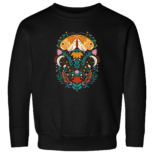 Celestial Moon Phases Luna Moth Insect Cottagecore Aesthetic Sweatshirts
