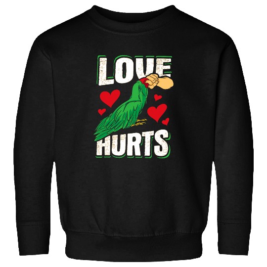 Green Macaw Parrot Love Hurts Design for a Bird owner Sweatshirts