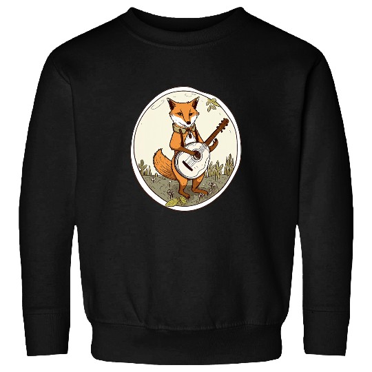 Funny Banjo Fox Lover Playing The Banjo in Cottagecore Aesthetic 21 Sweatshirts