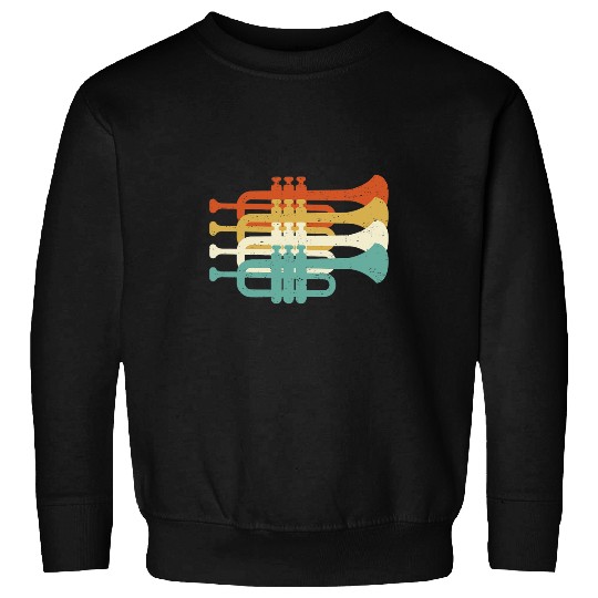 Funny Trumpet vintages Marching Band Trumpet Player Retro Design Trumpeter 3 Sweatshirts
