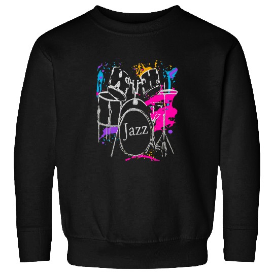 Funny Drummer Jazz Music Art Design Sweatshirts
