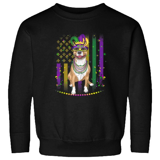 Bully Mardi Gras Dog carnivals Pitbull Dog Jester Pet Puppy Lover Pitbull Dog Sweatshirts