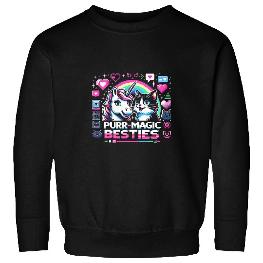 Cat Unicron Purr Magic Besties Funny Graphic Tees Sweatshirts