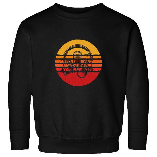 vintages Singer Vocalist Musician Retro Microphone Headphone 16 Sweatshirts