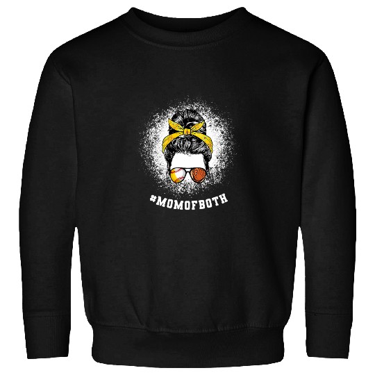 Sport Baseball Bleached Baseball Mom Messy Bun Softball Life Rustic Floral Sweatshirts