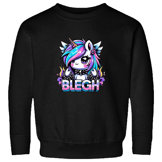 Blegh Metalcore Unicorns Screaming Into a Microphone Design Sweatshirts
