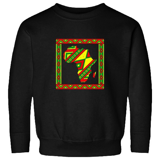 Black History Month Kente African Map Juneteenth Sweatshirts