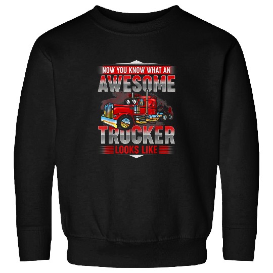 Awesome Trucker Semi Truck Driver Trucking Big Rig Trucker Sweatshirts