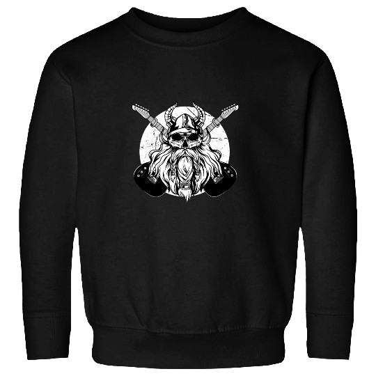 Funny Guitar Guitars Viking Rock Music Viking Valhalla Sweatshirts