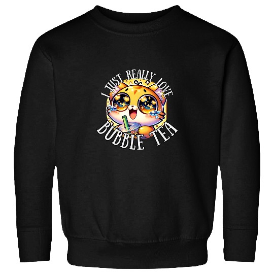 Bubble Tea Kawaii Cat Boba Tea Sweatshirts