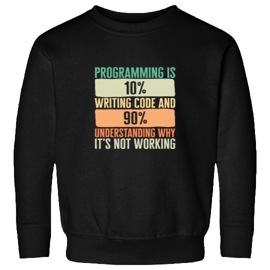 Programmer Programming Is 10 Writing Code And 90 Understandi Sweatshirts