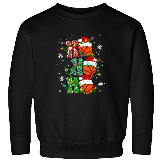 Sport Basketball Christmas Basketball Player Ho Ho Ho Sports Fan Santa Sweatshirts