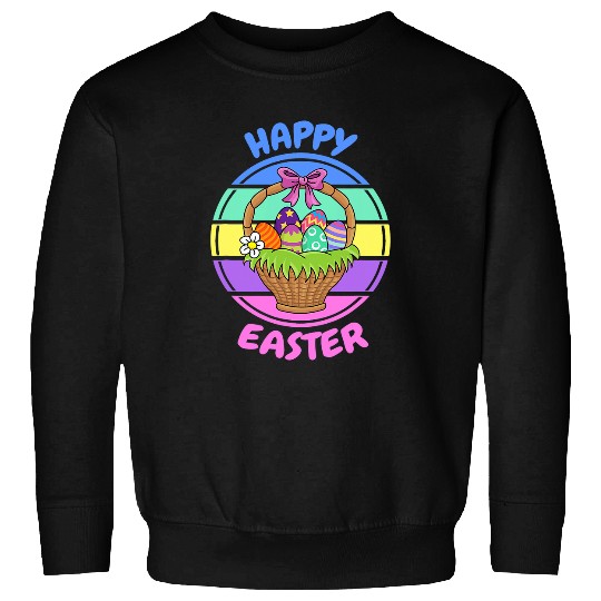 Happy Easter Egg Basket Sweatshirts