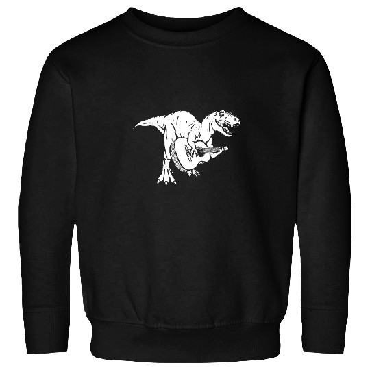 Funny Guitar Dinosaur and Acoustic Guitar Funny Tyrannosaurus Music Retro Sweatshirts