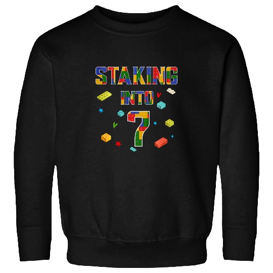 Kids Kids Block Building 7 years boy brick builder Staking into 7 Sweatshirts