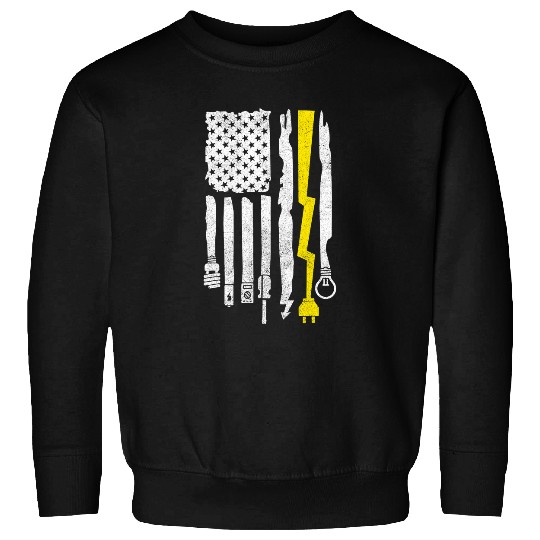 Electrician For Men Electrical Lineman American Flag Sweatshirts