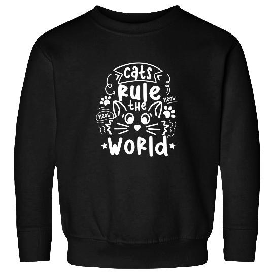 Cats Rule The World Cat Mom Cat Lady Cat Dad Veterinarian Sweatshirts
