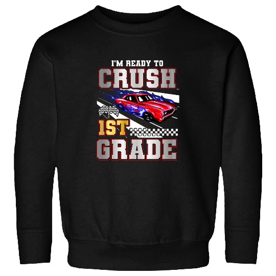 Boy Ready To 1st Grade Racing Carss Video Game Back To School Sweatshirts