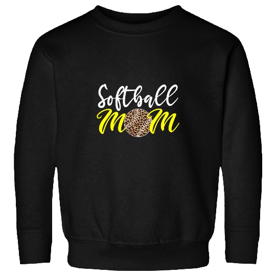 Sport Baseball Softball Mom Leopard Funny Baseball Mom Mothers Day 1 Sweatshirts