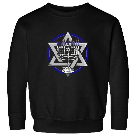 Hanukkah Menorah Jewish Chanukah Star of David Gift Sweatshirts