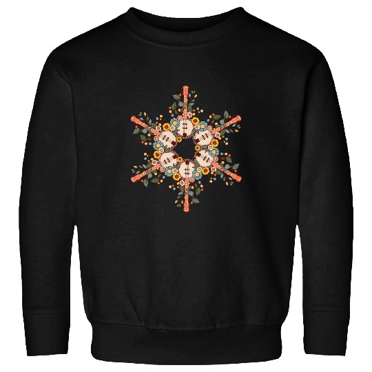 Funny Banjo Retro Banjo Player Flower Mandala Bluegrass Folk Music Sweatshirts