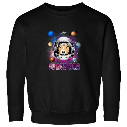 Australian Shepherd Astronaut Dog Space Galaxy Funny Puppy Sweatshirts