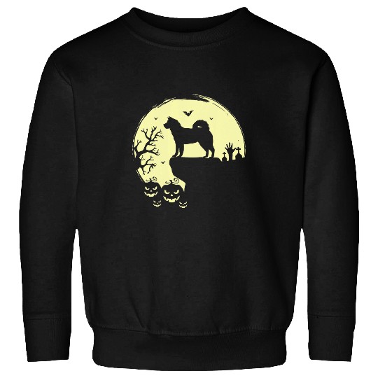 Halloween Akita Inu Japanese Dog Lover Pet Owner Full Moon Sweatshirts