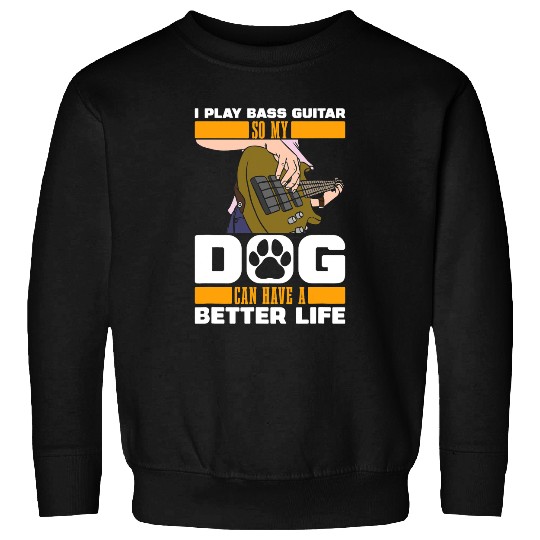 Funny Guitar Bassist Dog Guitarist Musician Bass Guitarist Sweatshirts