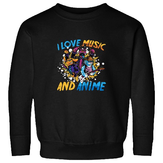 Guitarist I Love Music And Anime Kawaii Cat Guitarist Dogs Otaku Guitar Sweatshirts