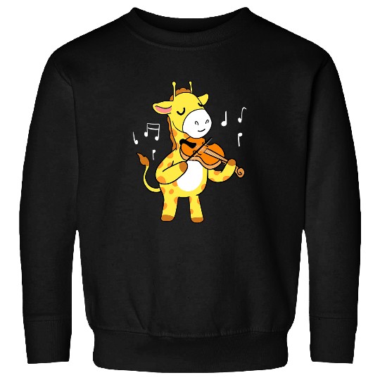 Funny Violin Giraffe Gift Playing Violin Sweatshirts