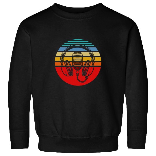 vintages Singer Vocalist Musician Retro Microphone Headphone 6 Sweatshirts