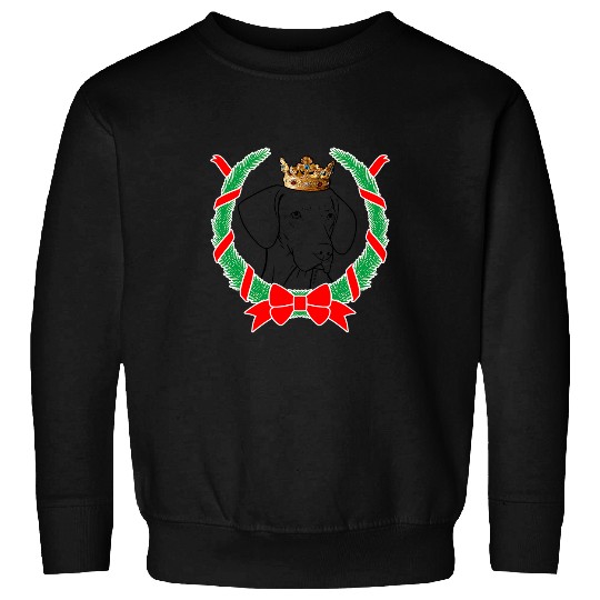 Dog Vizsla Wearing Crown Christmas Dog Sweatshirts