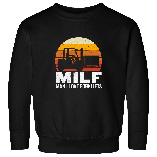 Funny Man I Love Forklifts American Flag Forklift Operator Sweatshirts