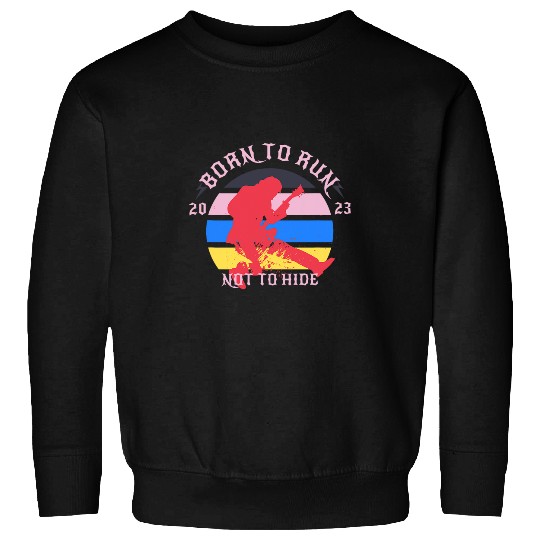 Funny Guitar Born to Run Not to Hide Gay Pride Rock Guitar Music Sweatshirts