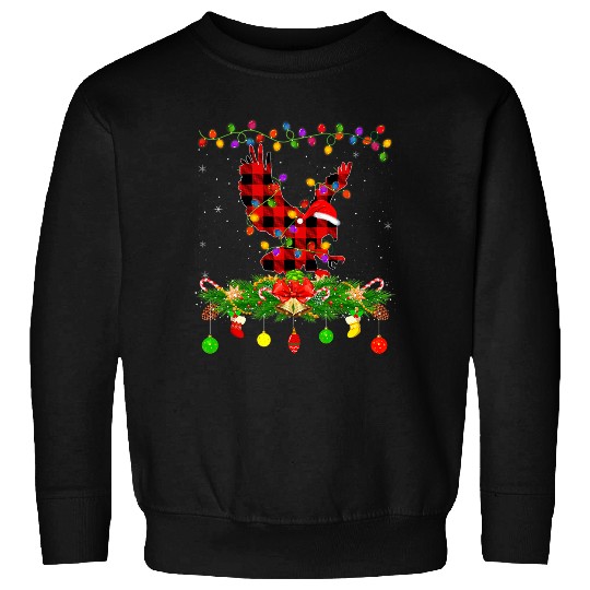 Funny Matching buffalo plaids Bald Eagle Christmas Pajama Sweatshirts